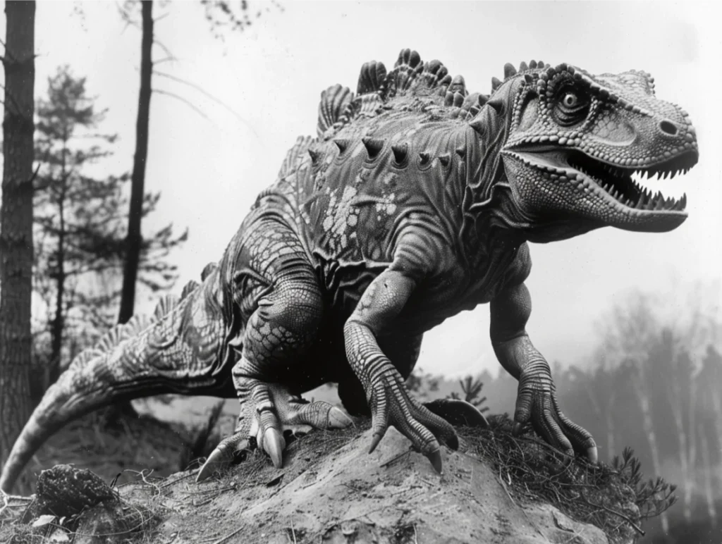 photo of Ceratosaurus b/w